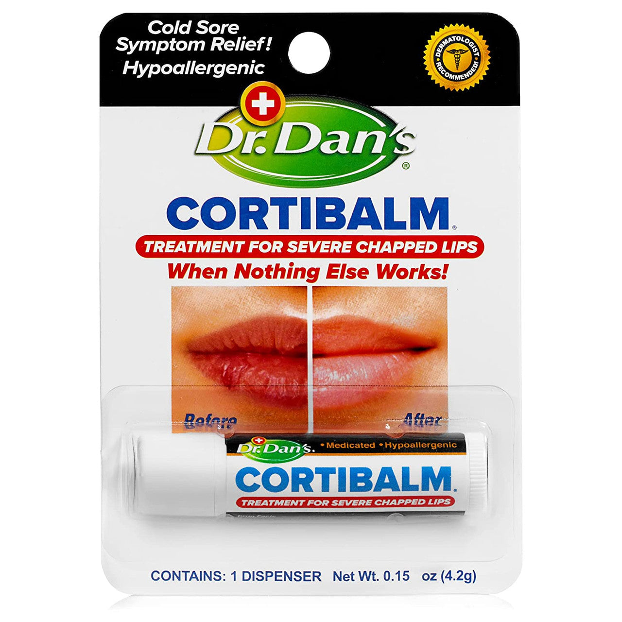Dr. Dans CortiBalm Lip Balm for Chapped Lips, 0.15 Oz